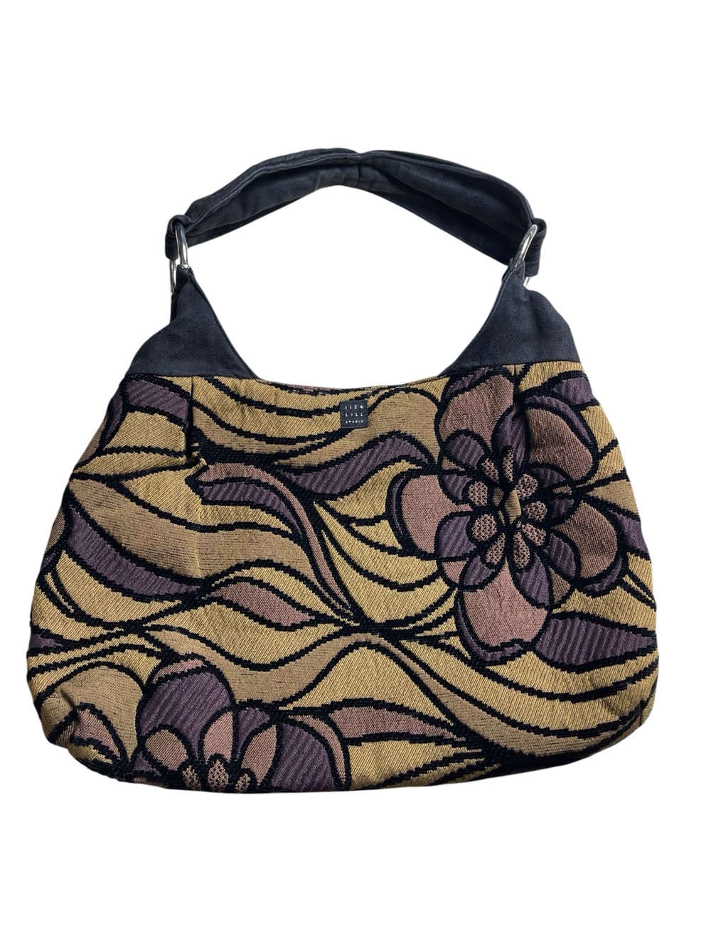1154 Lill Studio Floral Tapestry Hobo -‎ Purple and Tan